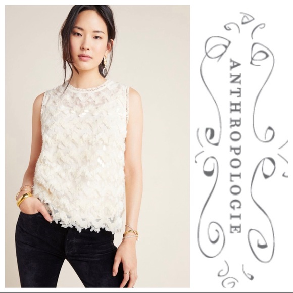 Anthropologie Tops - NWT Blue Tassel Regan Sequined Chevron Tank